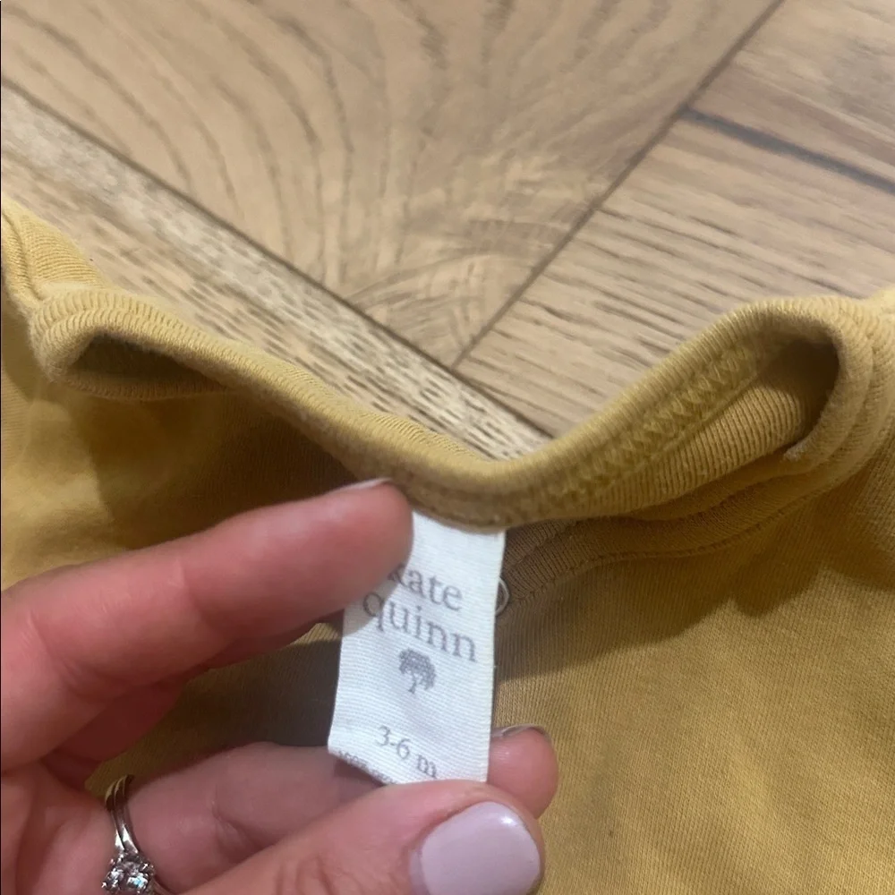 Kate Quinn Cozy Mustard Kids footie One Piece 3/6m organic cotton
